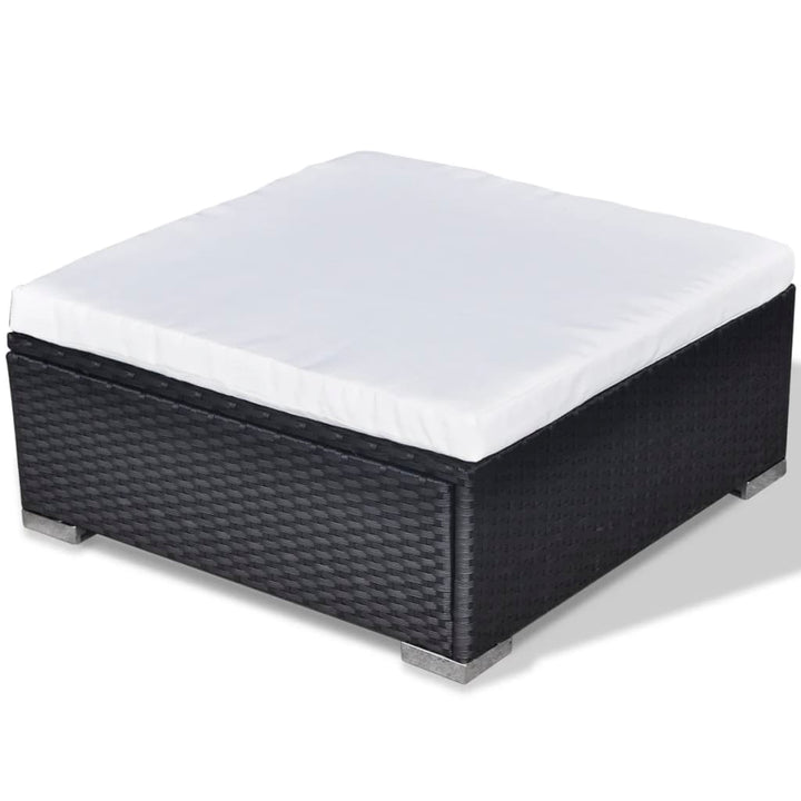 Set Mobilier De Grădină Cu Perne, 6 Piese, Negru, Poliratan