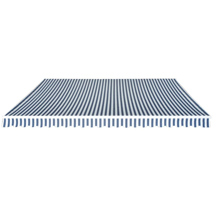 Copertină Pliabilă Acționată Manual, 500 Cm, Albastru Și Alb