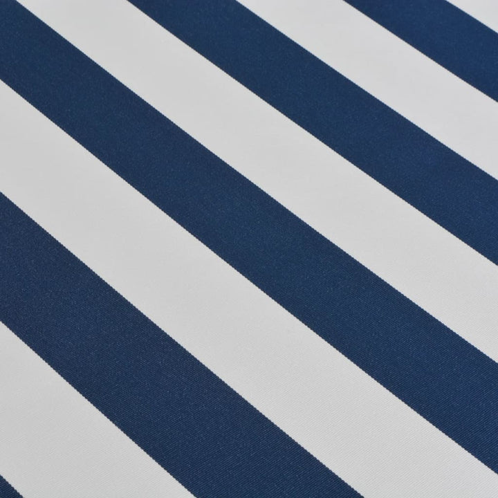 Copertină Pliabilă Acționată Manual, 500 Cm, Albastru Și Alb