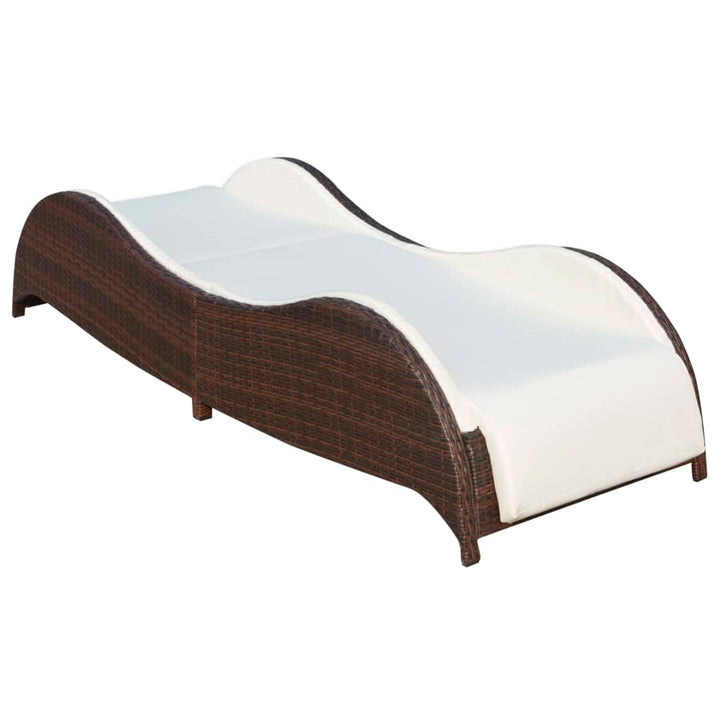 Șezlong De Plajă Cu Pernă, , Poliratan
