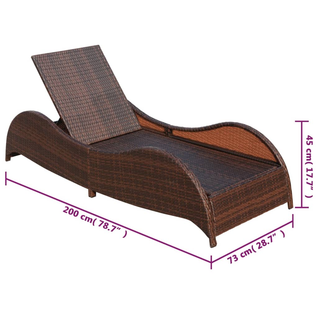 Șezlong De Plajă Cu Pernă, , Poliratan