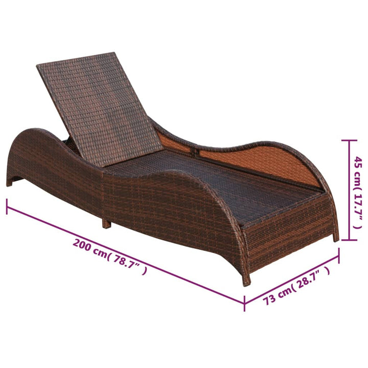 Șezlong De Plajă Cu Pernă, , Poliratan
