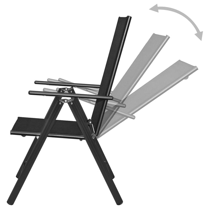 Scaune Pliante De Grădină, 4 Buc., , Aluminiu Și Textilenă