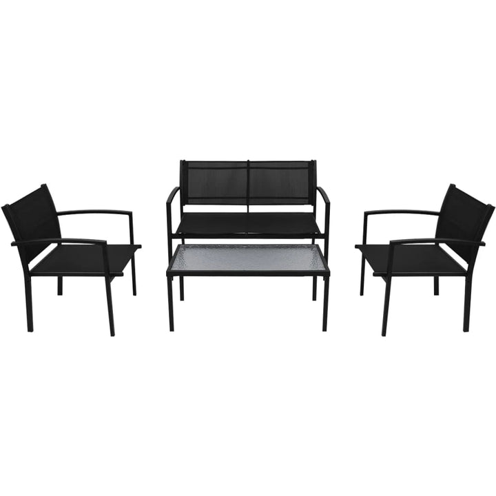 Set Mobilier De Grădină, 4 Piese, Negru, Textilenă