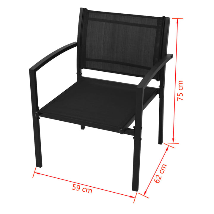 Set Mobilier De Grădină, 4 Piese, Negru, Textilenă