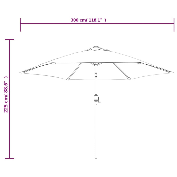 Umbrelă De Soare De Grădină În Consolă Cu Led, , 3 M