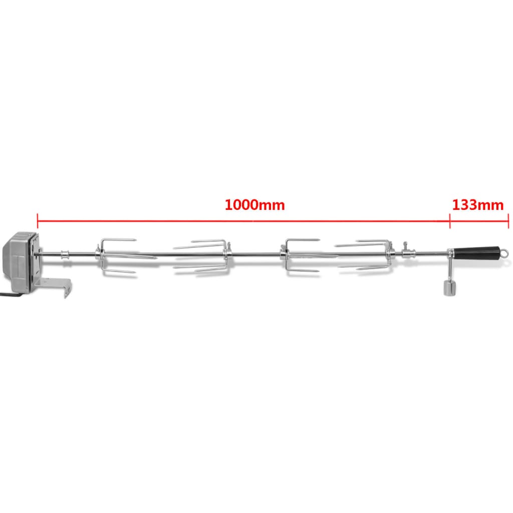 Rotisor Cu Motor Profesional Pentru Grătar, Oțel, 1000 Mm