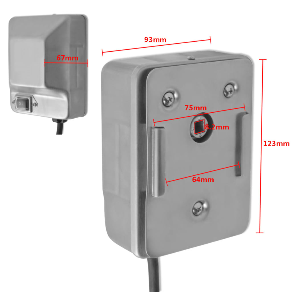 Rotisor Cu Motor Profesional Pentru Grătar, Oțel, 1000 Mm