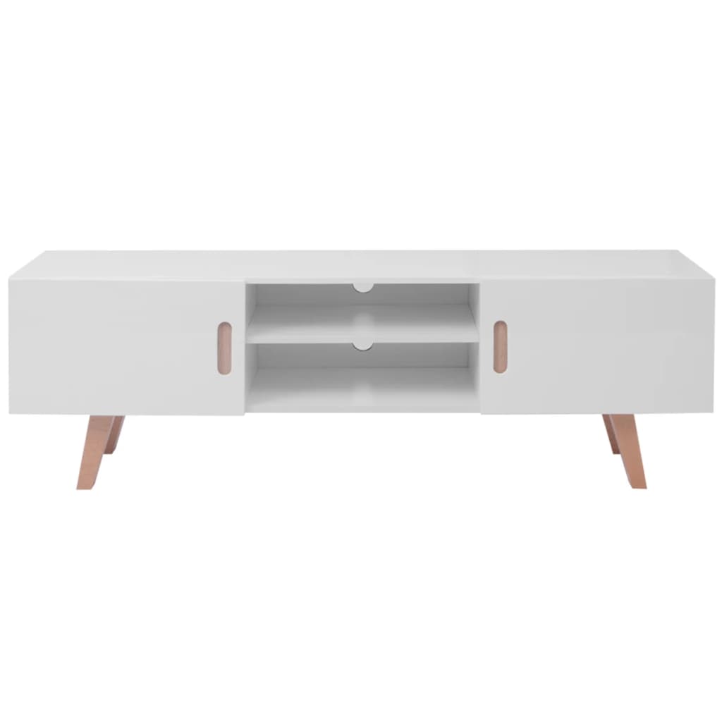 Stativ Tv, Alb Lucios, 150 X 35 X 48,5 Cm, Mdf