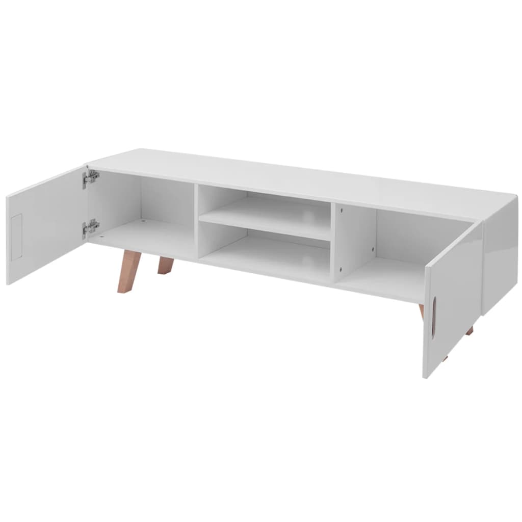 Stativ Tv, Alb Lucios, 150 X 35 X 48,5 Cm, Mdf