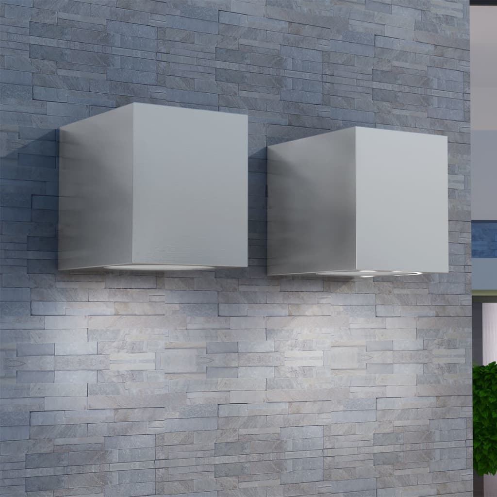 Corpuri De Iluminat Tip Cub Pentru Perete Exterior, 2 Buc.