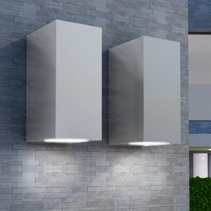 Corpuri De Iluminat Tip Cub Pentru Perete Exterior, 2 Buc.