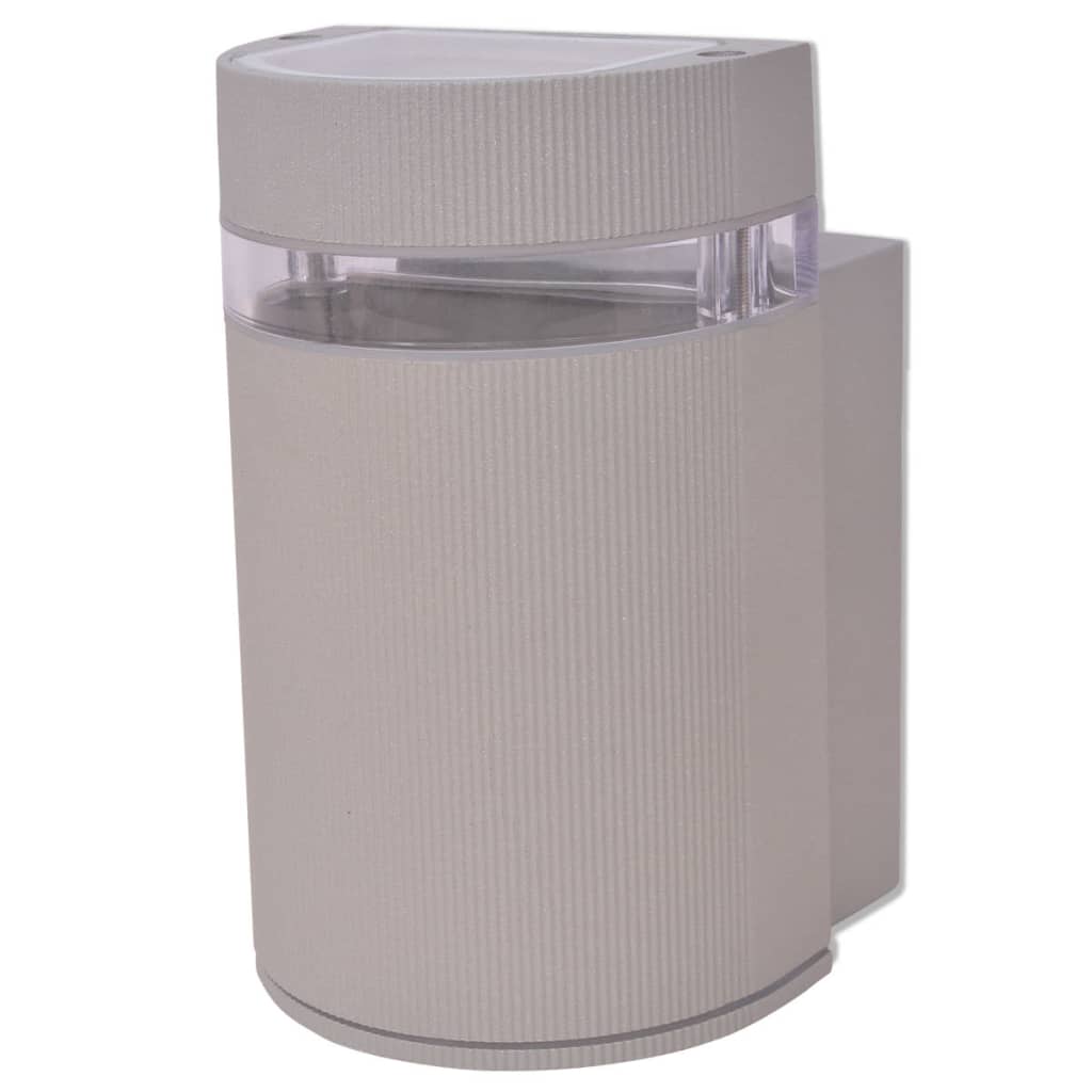 Aplică Semi-Cilindrică De Perete Pentru Exterior, Gri , Aluminiu