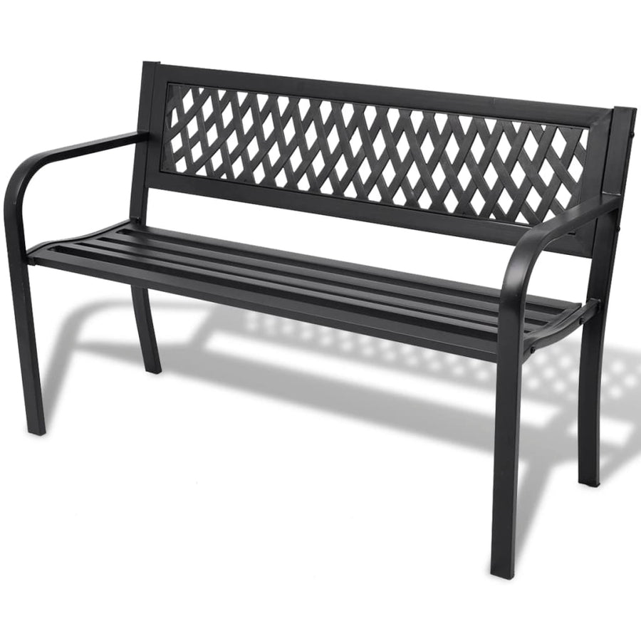 Bancă De Grădină, Negru,118 Cm, Oțel
