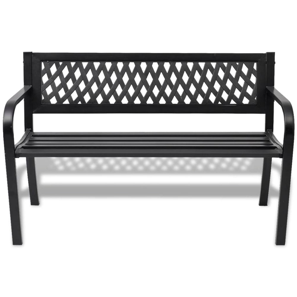 Bancă De Grădină, Negru,118 Cm, Oțel