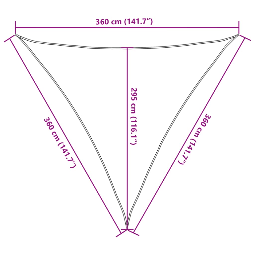 Pânză Parasolar Din Hdpe, Triunghiulară 3,6 X 3,6 X 3,6 M, Bej