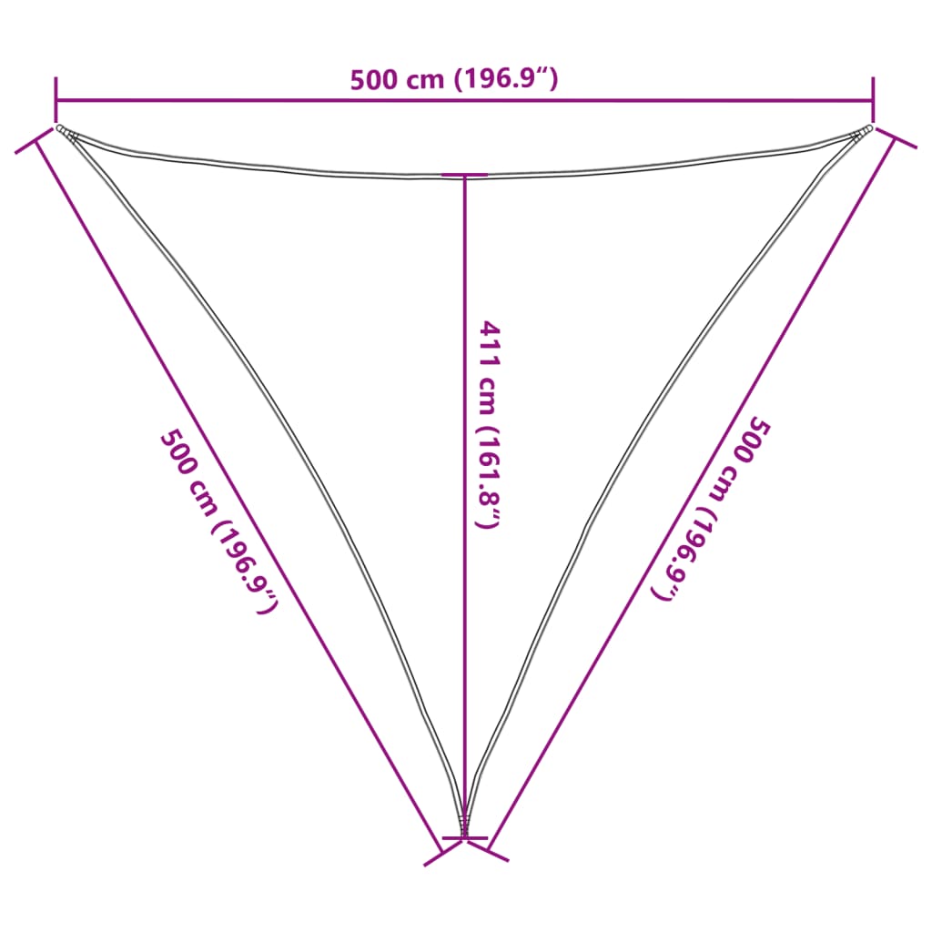 Pânză Parasolar Din Hdpe Triunghiulară 5 X 5 X 5 M, Crem