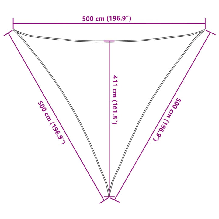 Pânză Parasolar Din Hdpe Triunghiulară 5 X 5 X 5 M, Crem