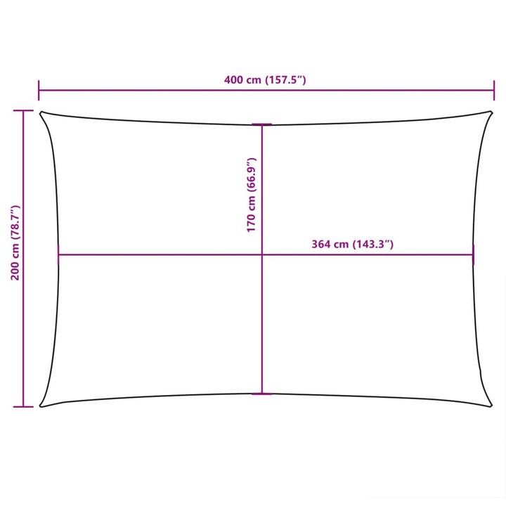 Parasolar Din Țesătură Oxford, Dreptunghiular, 2 X 4 M, Crem