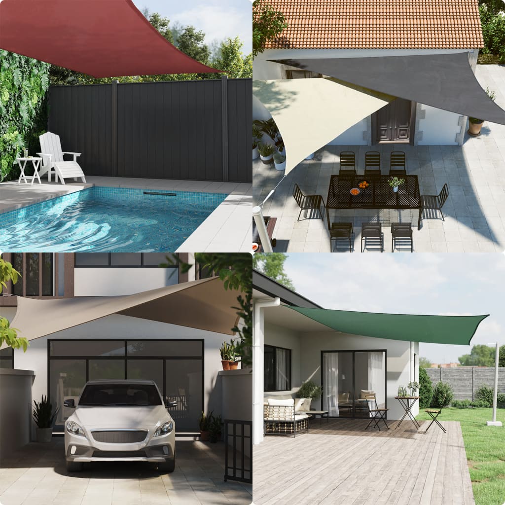 Parasolar Din Țesătură Oxford Triunghiular, 3,6X3,6X3,6 M, Crem