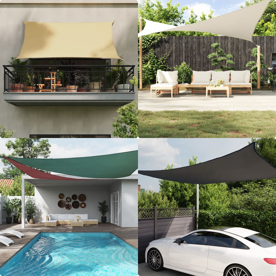 Parasolar Din Țesătură Oxford Triunghiular, 3,6X3,6X3,6 M, Crem