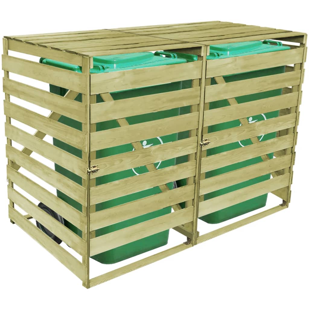 Magazie De Pubele Dublă, 240 L, Lemn Tratat
