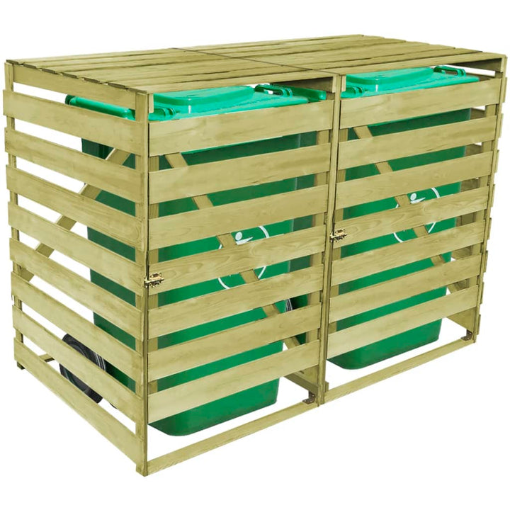 Magazie De Pubele Dublă, 240 L, Lemn Tratat