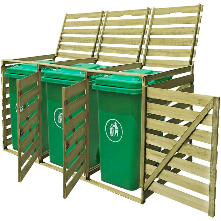 Magazie De Pubele Dublă, 240 L, Lemn Tratat