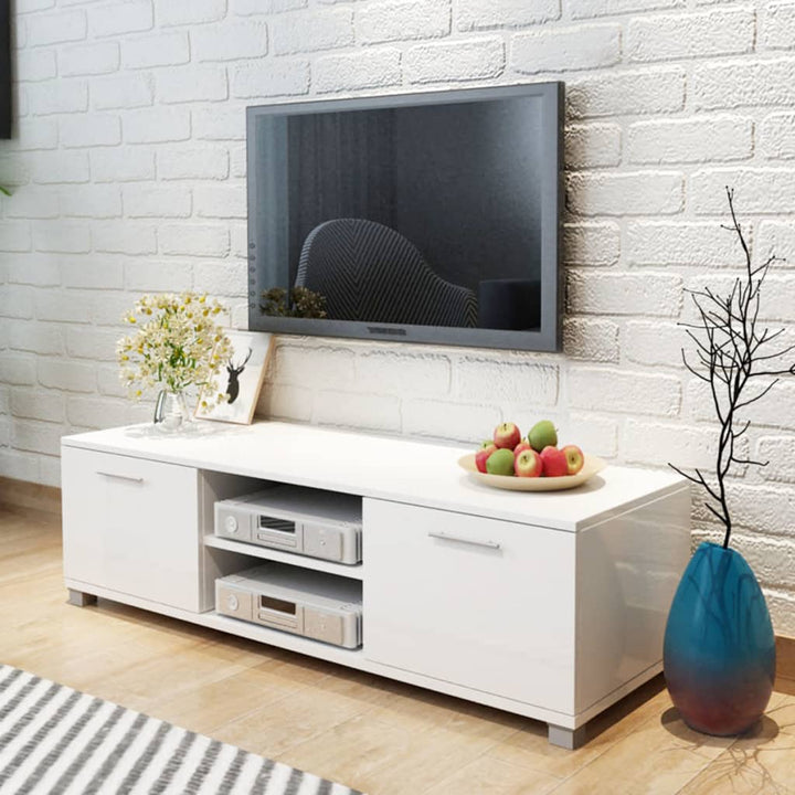 Comodă Tv, Alb Extralucios, 140 X 40,5 X 35 Cm