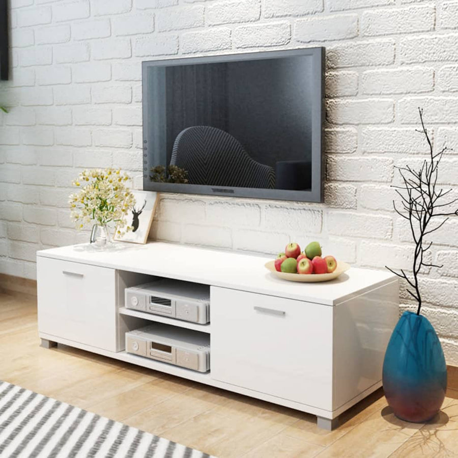 Comodă Tv, Alb Extralucios, 140 X 40,5 X 35 Cm