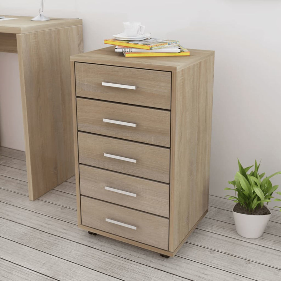 Unitate Sertare De Birou Cu Rotile, 5 Sertare,