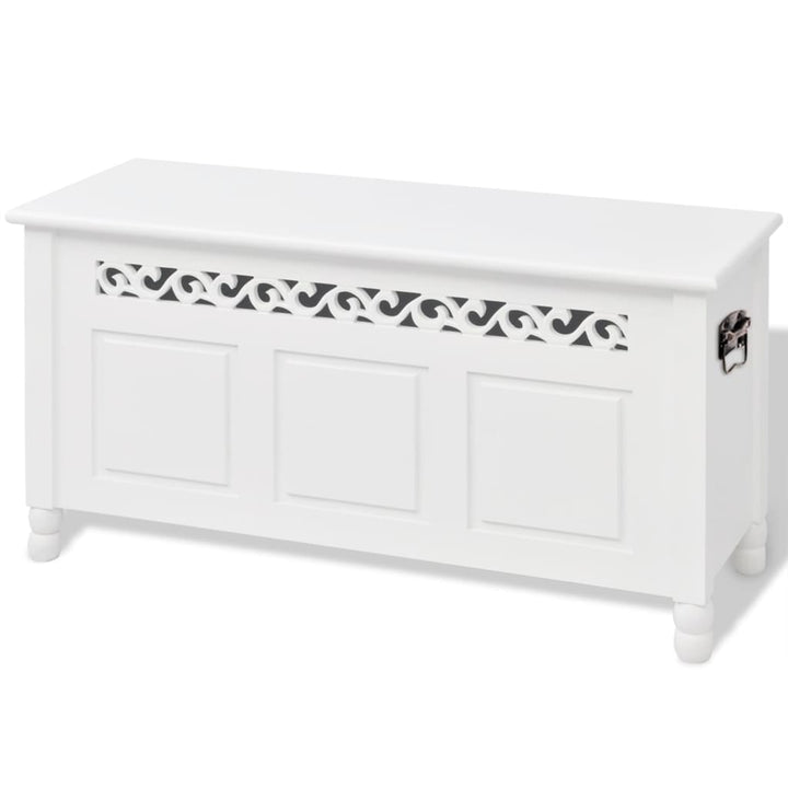 Bancă De Depozitare Stil Baroc, Mdf, Alb