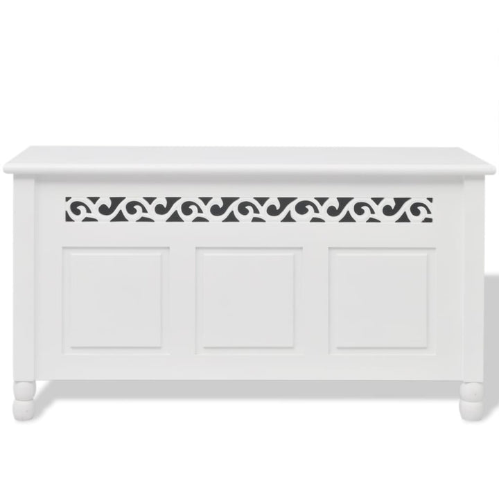 Bancă De Depozitare Stil Baroc, Mdf, Alb