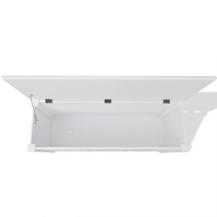 Bancă De Depozitare Stil Baroc, Mdf, Alb