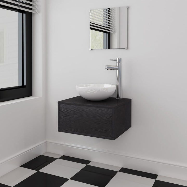 Set Mobilier Baie 11 Piese, Chiuvete Și Robinete Incluse,