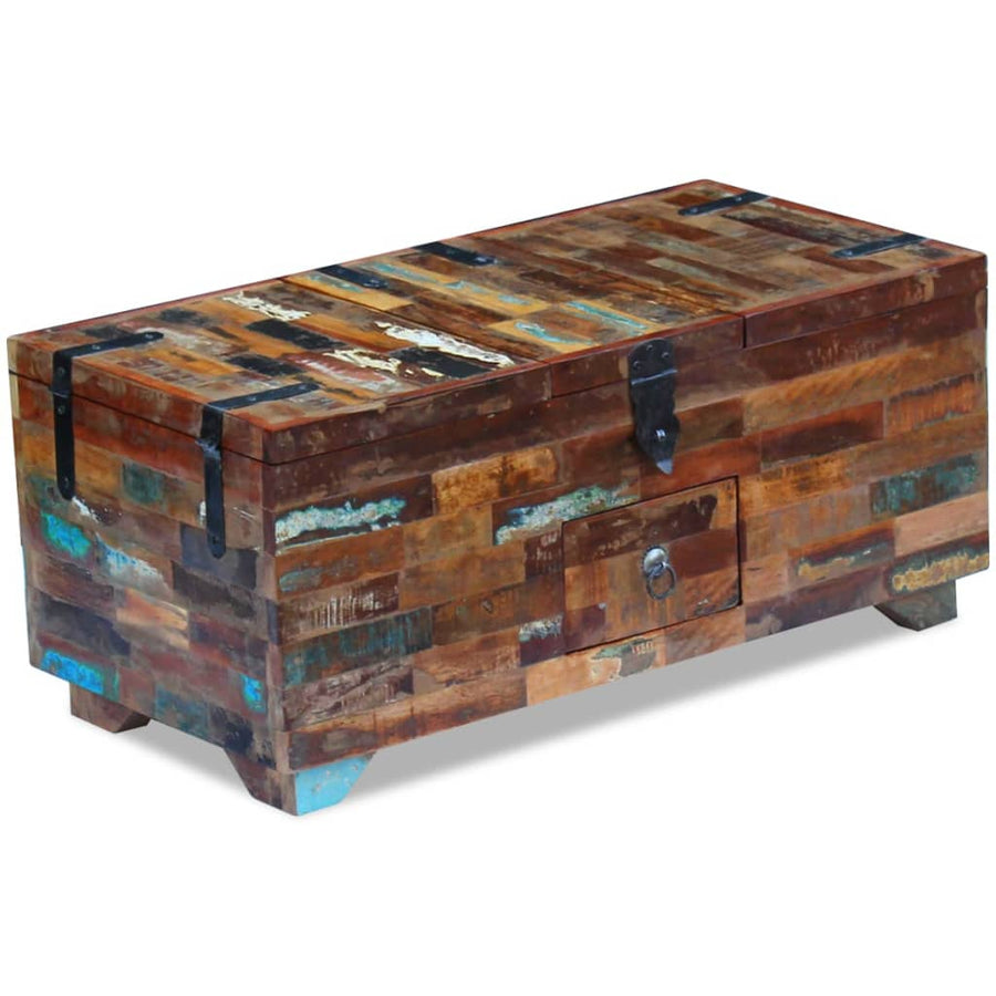 Măsuță De Cafea Tip Cufăr, 80 X 40 X 35 Cm, Lemn Solid Reciclat