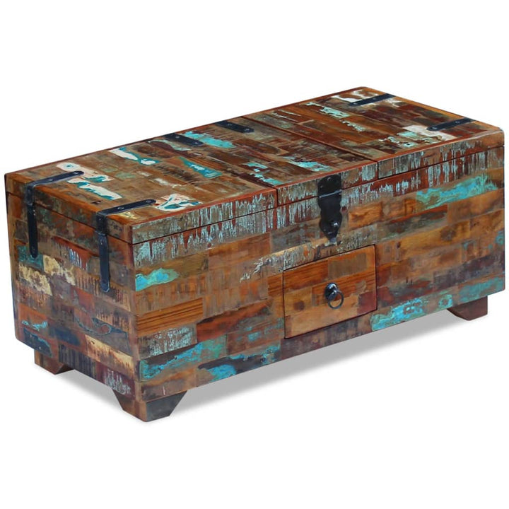 Măsuță De Cafea Tip Cufăr, 80 X 40 X 35 Cm, Lemn Solid Reciclat