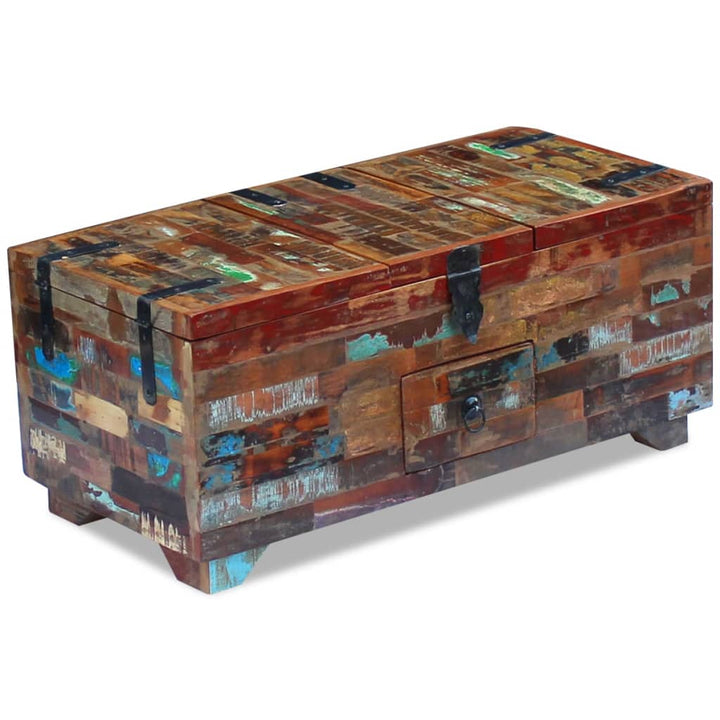 Măsuță De Cafea Tip Cufăr, 80 X 40 X 35 Cm, Lemn Solid Reciclat