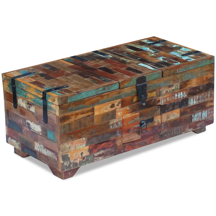 Măsuță De Cafea Tip Cufăr, 80 X 40 X 35 Cm, Lemn Solid Reciclat