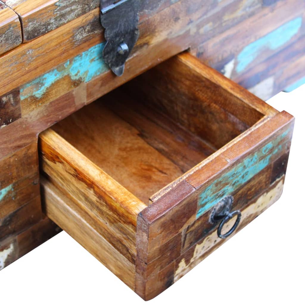 Măsuță De Cafea Tip Cufăr, 80 X 40 X 35 Cm, Lemn Solid Reciclat