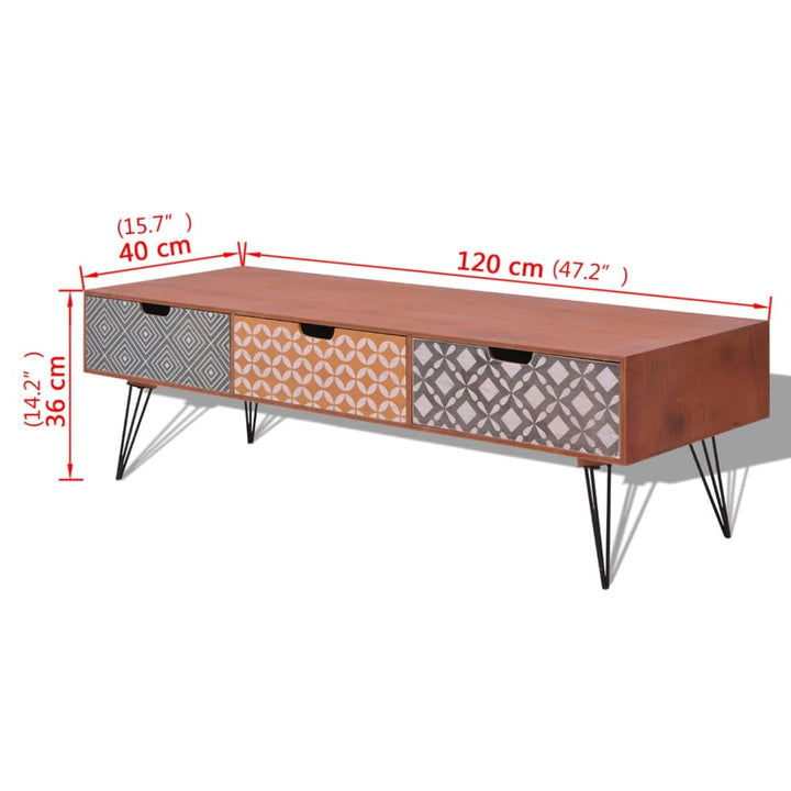 Comodă Tv Cu 3 Sertare, 120X40X36 Cm,