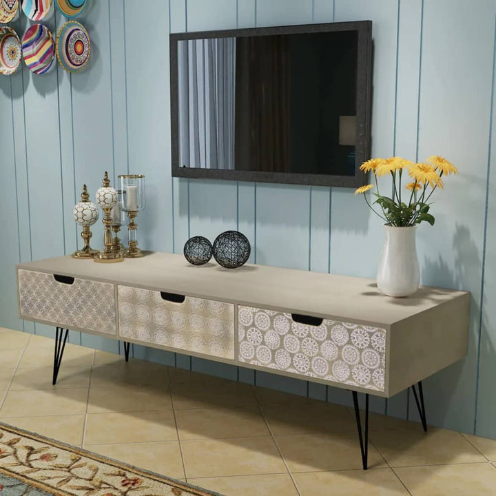 Comodă Tv Cu 3 Sertare, 120X40X36 Cm,