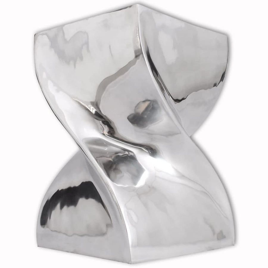 Scaun/Masă Laterală Cu Formă Răsucită, Aluminiu, Argintiu