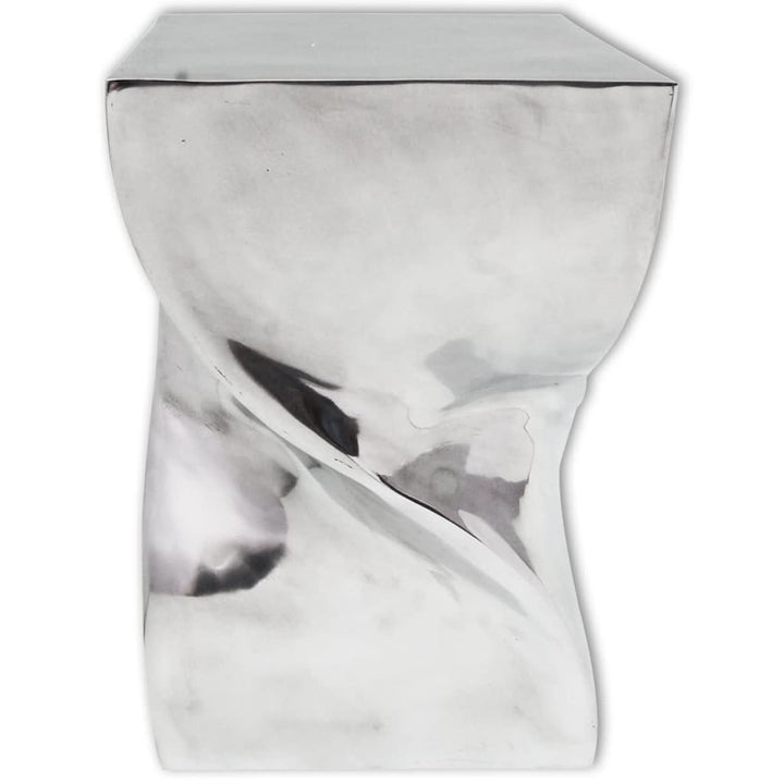 Scaun/Masă Laterală Cu Formă Răsucită, Aluminiu, Argintiu