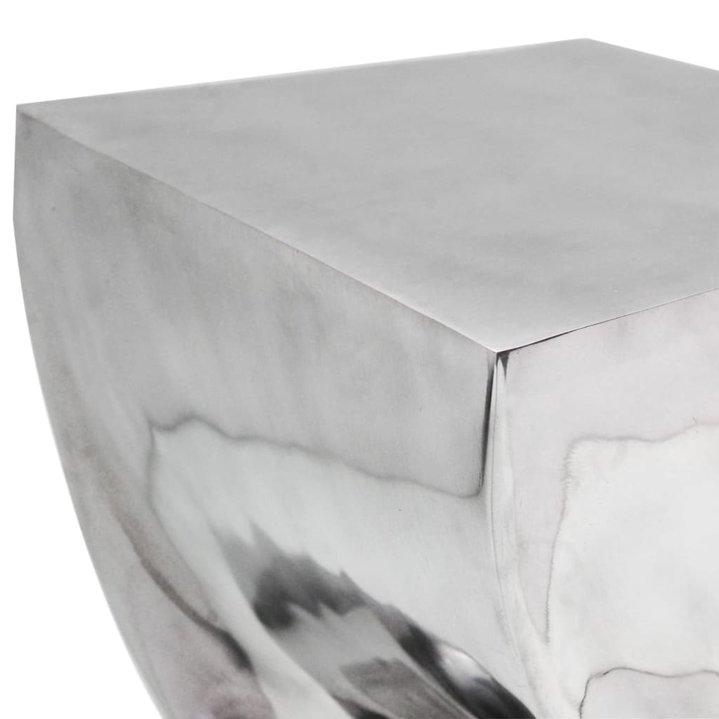 Scaun/Masă Laterală Cu Formă Răsucită, Aluminiu, Argintiu