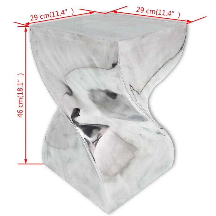 Scaun/Masă Laterală Cu Formă Răsucită, Aluminiu, Argintiu