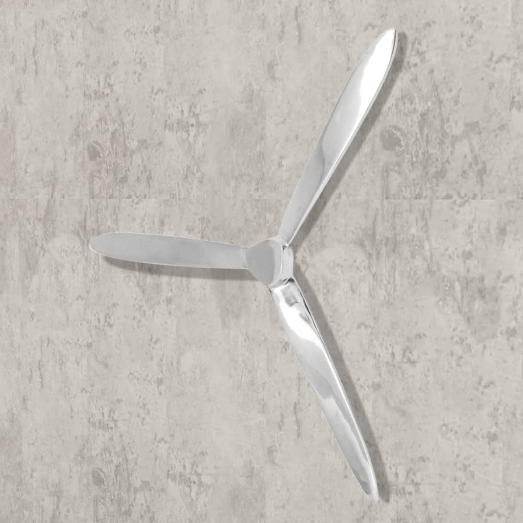 Decorațiune De Perete Elice Din Aluminiu, Argintiu, 70 Cm