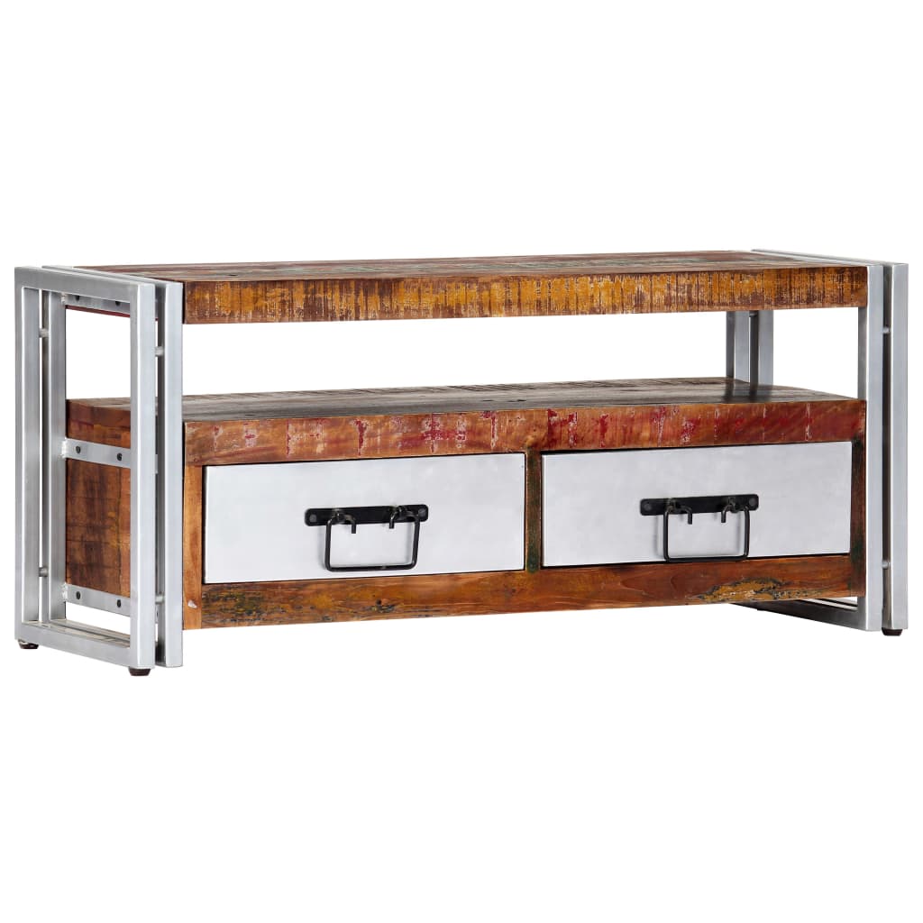 Comodă Tv, 90 X 30 X 40 Cm, Lemn Masiv Reciclat