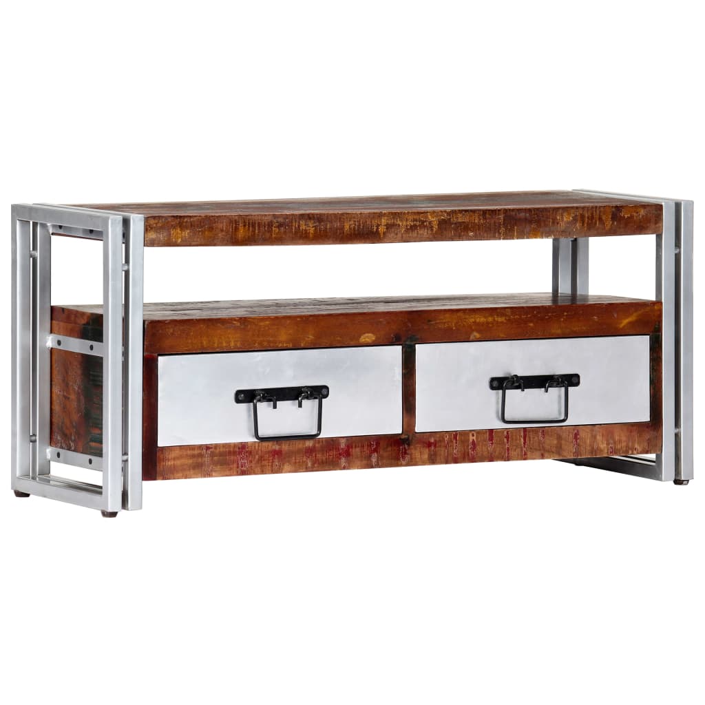 Comodă Tv, 90 X 30 X 40 Cm, Lemn Masiv Reciclat
