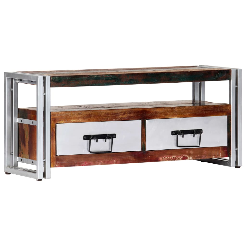Comodă Tv, 90 X 30 X 40 Cm, Lemn Masiv Reciclat
